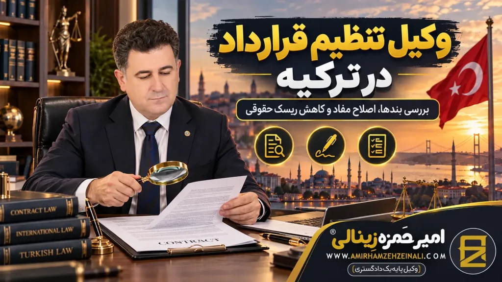 وکیل تنظیم قرارداد در ترکیه | وکیل امیر حمزه زینالی